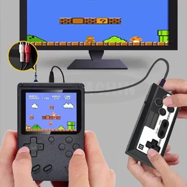 Mini Vídeo Game Portátil de Mão 400 Jogos Retro Clássico Controle 2 Jo