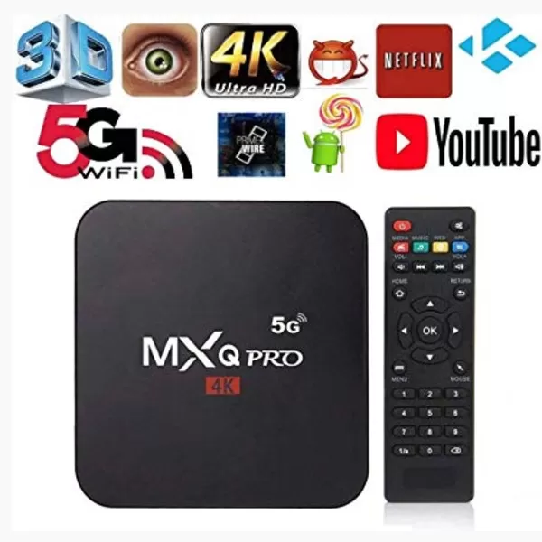 MXQ TV BOX ANDROID 10 4K FULL HD 1080P 4GB 32GB RAM SMART DECODER WIFI MXQ PRO 